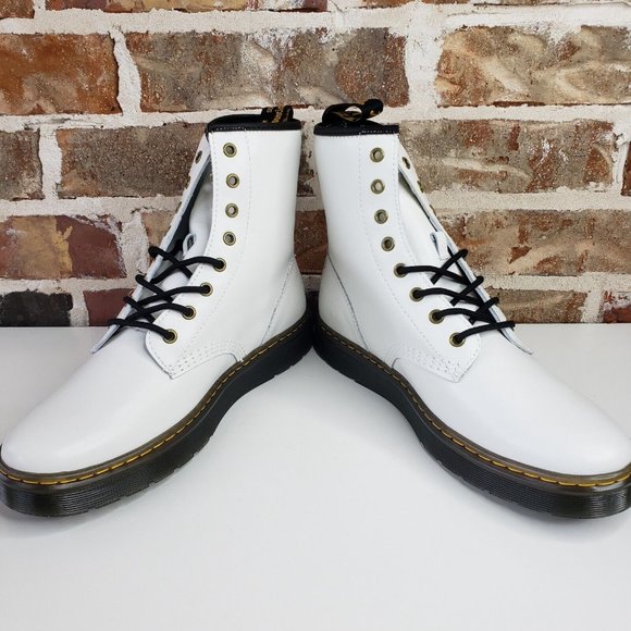 Dr Martens Airwair Zavala Smooth Leather White Boots Mens Size 9 / Wmns Size 10 - Picture 6 of 11